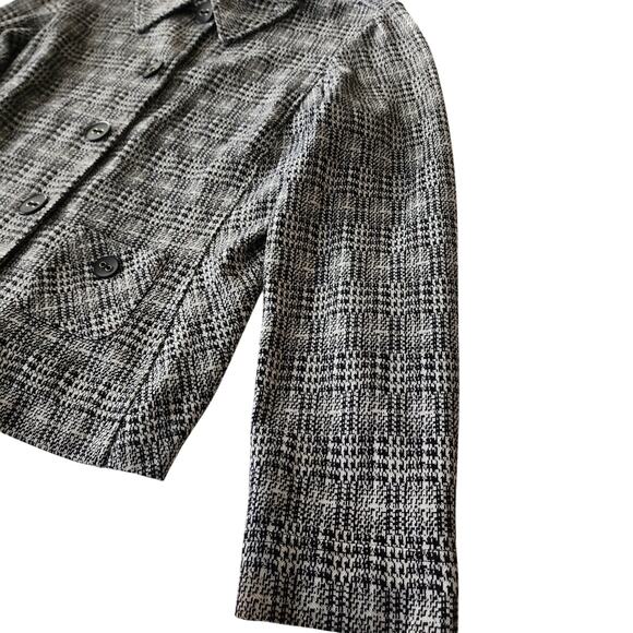 Emma James Black White Knit Jacket XL Button Front Layering Piece - Picture 3 of 6